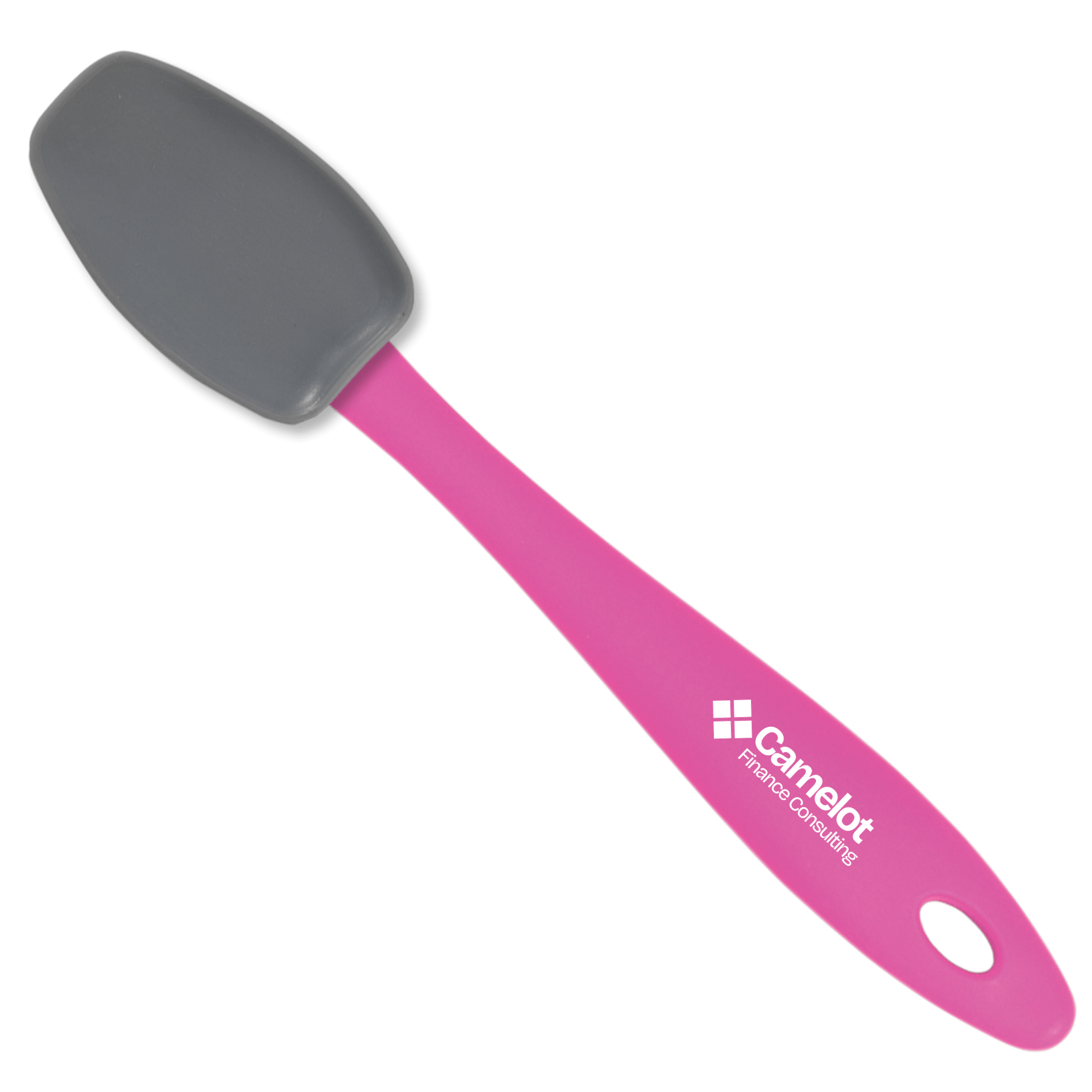 Imprinted - Picante Pink Handle - Gray Spoon